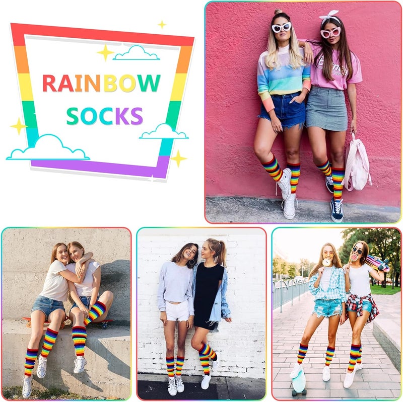 Junely Leg Warmers for Women 80s Cable Knit Leg Warmer for Ballet Dance Figure Skating Yoga Party Junior Neon Long Socks - Image 2